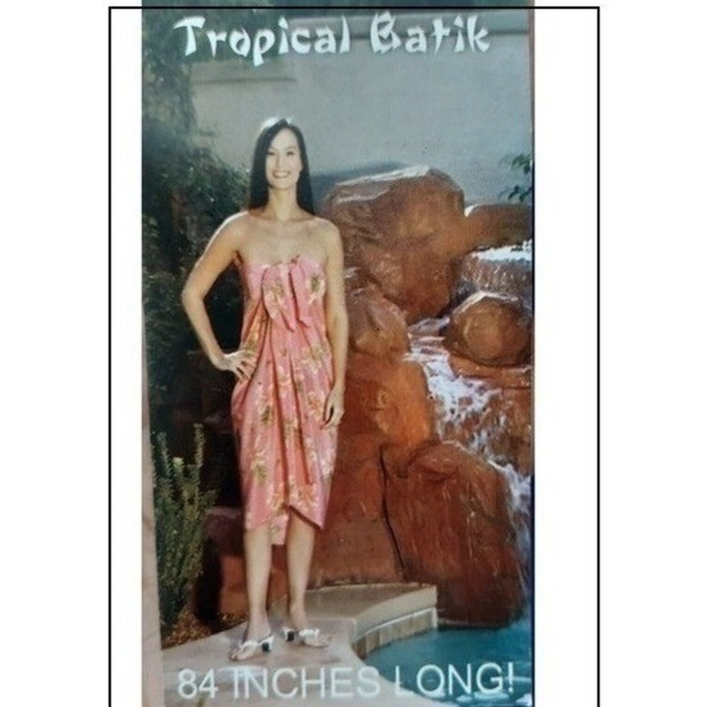 Tropical Batik Sarong One Size Multicolor Wrap Cover Up Beach Swim Resort Pareo